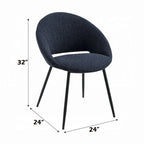 Ensemble de 2 chaises de salle à manger Laus, en boucle noire, avec une élégante structure en métal noir.