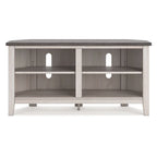 Meuble TV d'angle Elia, 4 étagères, gris, blanc rustique, 122 cm (48 pouces)