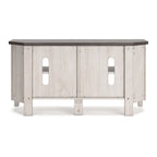 Meuble TV d'angle Elia, 4 étagères, gris, blanc rustique, 122 cm (48 pouces)