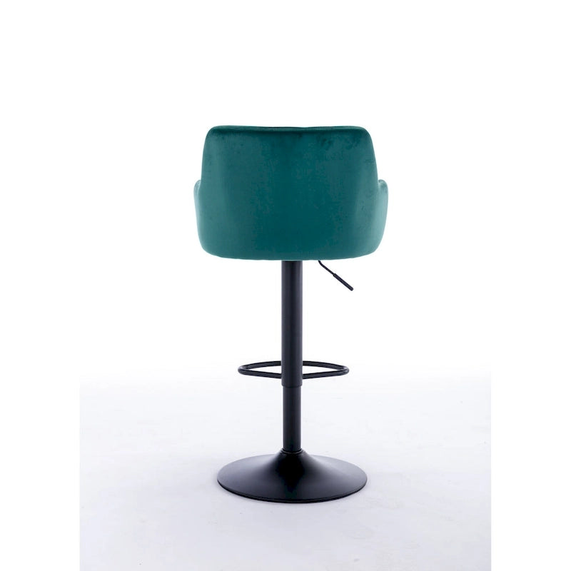 Ensemble de 2 tabourets de bar pivotants sans accoudoirs avec repose-pieds et réglables en hauteur, pour îlot de cuisine avec dossier.
