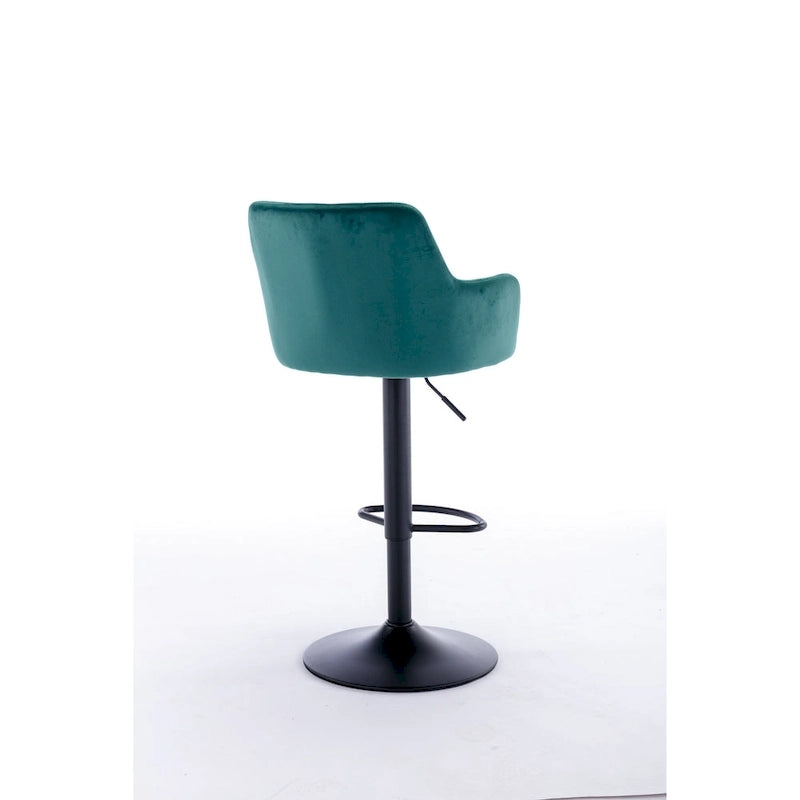 Ensemble de 2 tabourets de bar pivotants sans accoudoirs avec repose-pieds et réglables en hauteur, pour îlot de cuisine avec dossier.