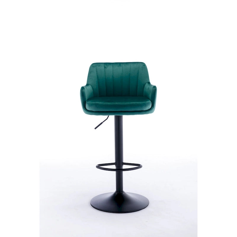 Ensemble de 2 tabourets de bar pivotants sans accoudoirs avec repose-pieds et réglables en hauteur, pour îlot de cuisine avec dossier.