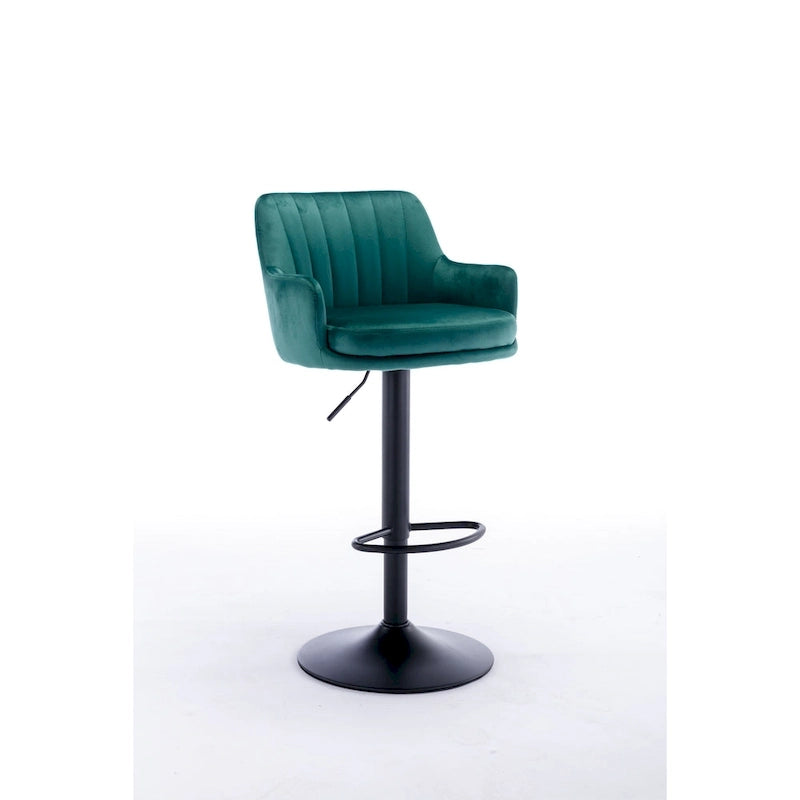 Ensemble de 2 tabourets de bar pivotants sans accoudoirs avec repose-pieds et réglables en hauteur, pour îlot de cuisine avec dossier.