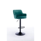 Ensemble de 2 tabourets de bar pivotants sans accoudoirs avec repose-pieds et réglables en hauteur, pour îlot de cuisine avec dossier.