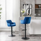 Ensemble de 2 tabourets de bar pivotants sans accoudoirs avec repose-pieds et réglables en hauteur, pour îlot de cuisine avec dossier.
