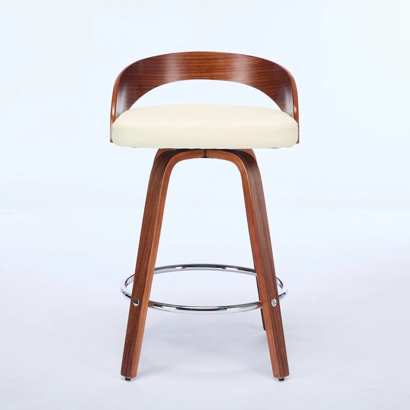 Ensemble de 2 tabourets de bar à hauteur de comptoir, chaises de salle à manger avec assise rembourrée, tabouret de cuisine avec repose-pieds et dossier bas