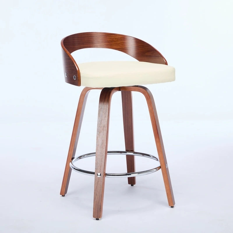 Ensemble de 2 tabourets de bar à hauteur de comptoir, chaises de salle à manger avec assise rembourrée, tabouret de cuisine avec repose-pieds et dossier bas