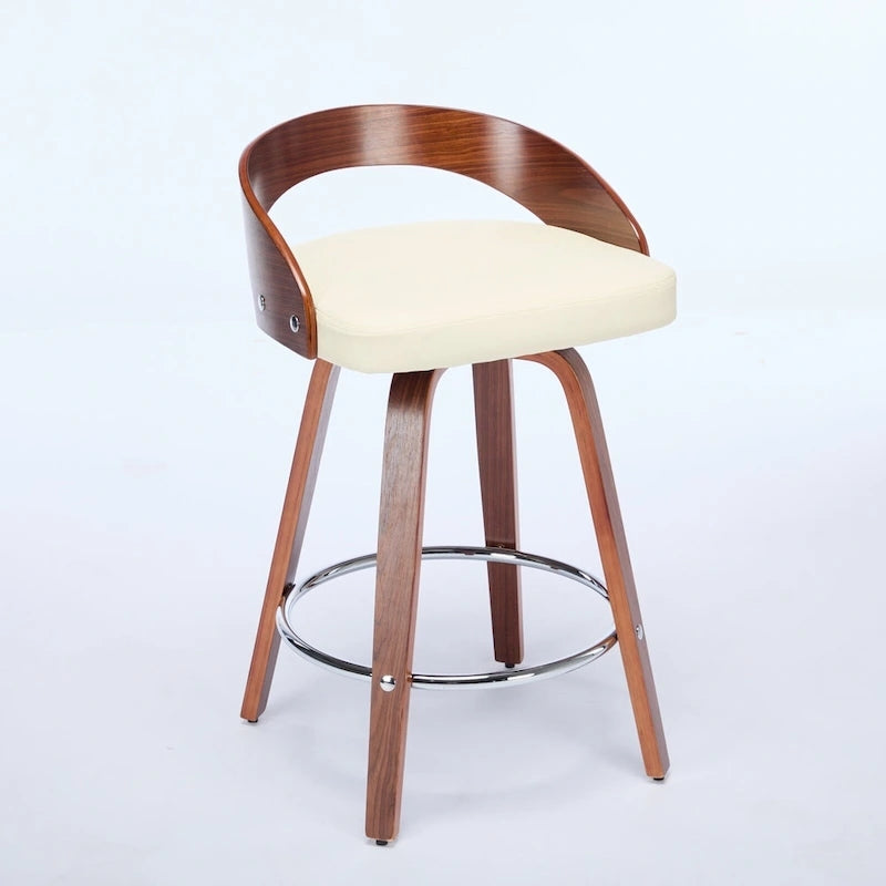 Ensemble de 2 tabourets de bar à hauteur de comptoir, chaises de salle à manger avec assise rembourrée, tabouret de cuisine avec repose-pieds et dossier bas