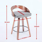 Ensemble de 2 tabourets de bar à hauteur de comptoir, chaises de salle à manger avec assise rembourrée, tabouret de cuisine avec repose-pieds et dossier bas
