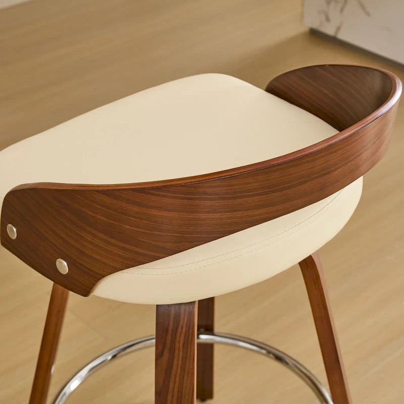 Ensemble de 2 tabourets de bar à hauteur de comptoir, chaises de salle à manger avec assise rembourrée, tabouret de cuisine avec repose-pieds et dossier bas