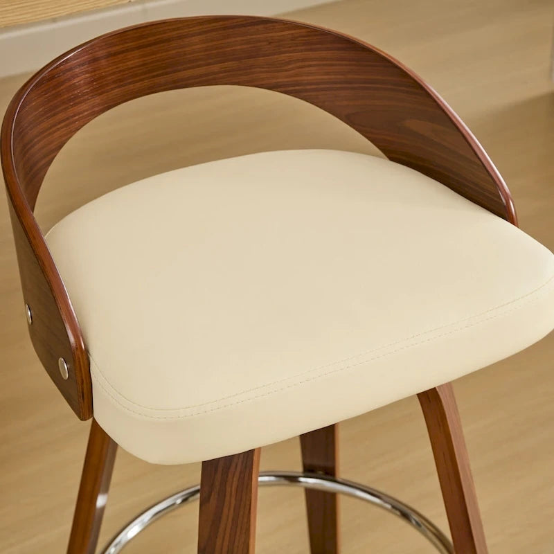 Ensemble de 2 tabourets de bar à hauteur de comptoir, chaises de salle à manger avec assise rembourrée, tabouret de cuisine avec repose-pieds et dossier bas