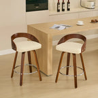 Ensemble de 2 tabourets de bar à hauteur de comptoir, chaises de salle à manger avec assise rembourrée, tabouret de cuisine avec repose-pieds et dossier bas