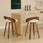 Ensemble de 2 tabourets de bar à hauteur de comptoir, chaises de salle à manger avec assise rembourrée, tabouret de cuisine avec repose-pieds et dossier bas
