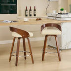 Ensemble de 2 tabourets de bar à hauteur de comptoir, chaises de salle à manger avec assise rembourrée, tabouret de cuisine avec repose-pieds et dossier bas