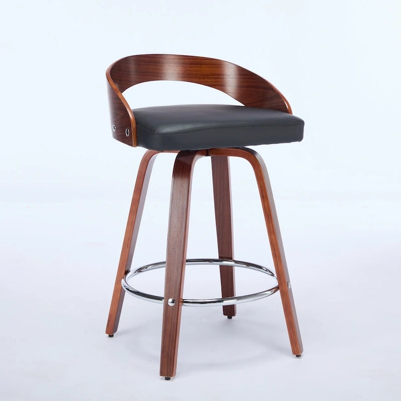 Ensemble de 2 tabourets de bar à hauteur de comptoir, chaises de salle à manger avec assise rembourrée, tabouret de cuisine avec repose-pieds et dossier bas