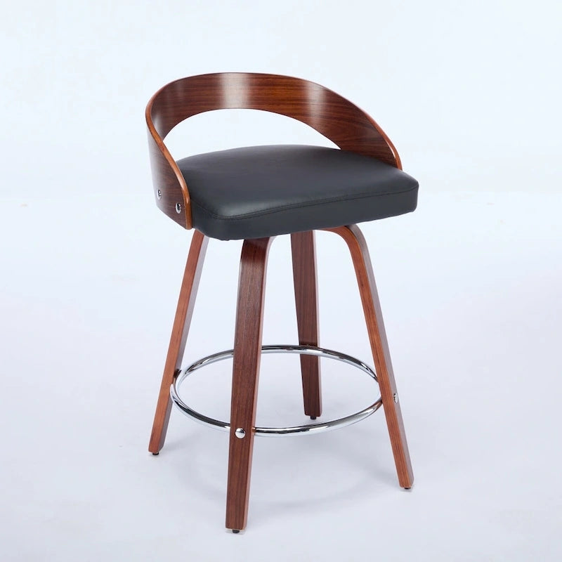 Ensemble de 2 tabourets de bar à hauteur de comptoir, chaises de salle à manger avec assise rembourrée, tabouret de cuisine avec repose-pieds et dossier bas