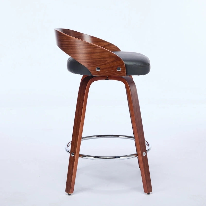 Ensemble de 2 tabourets de bar à hauteur de comptoir, chaises de salle à manger avec assise rembourrée, tabouret de cuisine avec repose-pieds et dossier bas