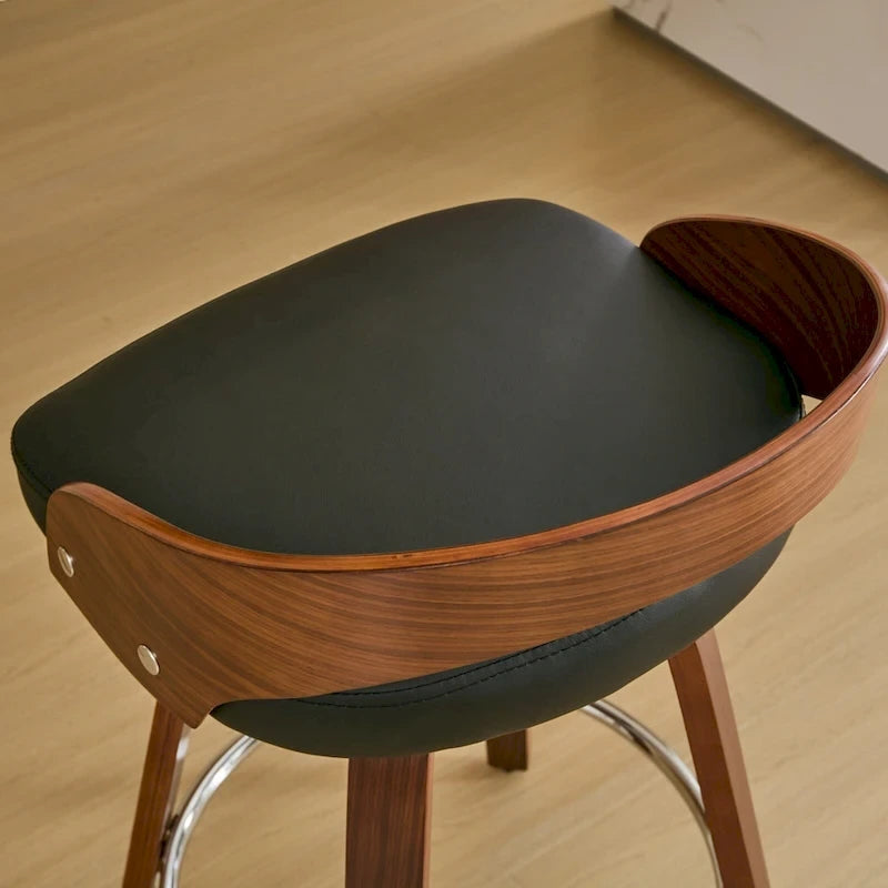 Ensemble de 2 tabourets de bar à hauteur de comptoir, chaises de salle à manger avec assise rembourrée, tabouret de cuisine avec repose-pieds et dossier bas