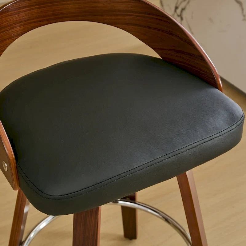 Ensemble de 2 tabourets de bar à hauteur de comptoir, chaises de salle à manger avec assise rembourrée, tabouret de cuisine avec repose-pieds et dossier bas