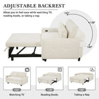 Canapé-lit gigogne Roomfitters 2 places convertible avec coussins décoratifs et ports USB, canapé-lit moderne, beige