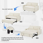 Canapé-lit gigogne Roomfitters 2 places convertible avec coussins décoratifs et ports USB, canapé-lit moderne, beige