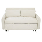 Canapé-lit gigogne Roomfitters 2 places convertible avec coussins décoratifs et ports USB, canapé-lit moderne, beige