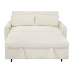 Canapé-lit gigogne Roomfitters 2 places convertible avec coussins décoratifs et ports USB, canapé-lit moderne, beige