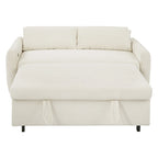 Canapé-lit gigogne Roomfitters 2 places convertible avec coussins décoratifs et ports USB, canapé-lit moderne, beige