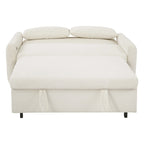 Canapé-lit gigogne Roomfitters 2 places convertible avec coussins décoratifs et ports USB, canapé-lit moderne, beige