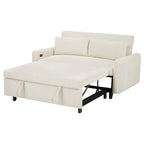 Canapé-lit gigogne Roomfitters 2 places convertible avec coussins décoratifs et ports USB, canapé-lit moderne, beige