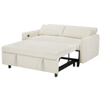 Canapé-lit gigogne Roomfitters 2 places convertible avec coussins décoratifs et ports USB, canapé-lit moderne, beige