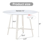 Table de salle à manger ronde moderne et minimaliste de 42 pouces