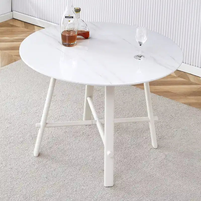 Table de salle à manger ronde moderne et minimaliste de 42 pouces