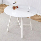Table de salle à manger ronde moderne et minimaliste de 42 pouces