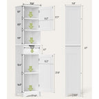 Armoire de salle de bain haute de 67 cm, colonne de rangement étroite avec 2 portes et tiroir.