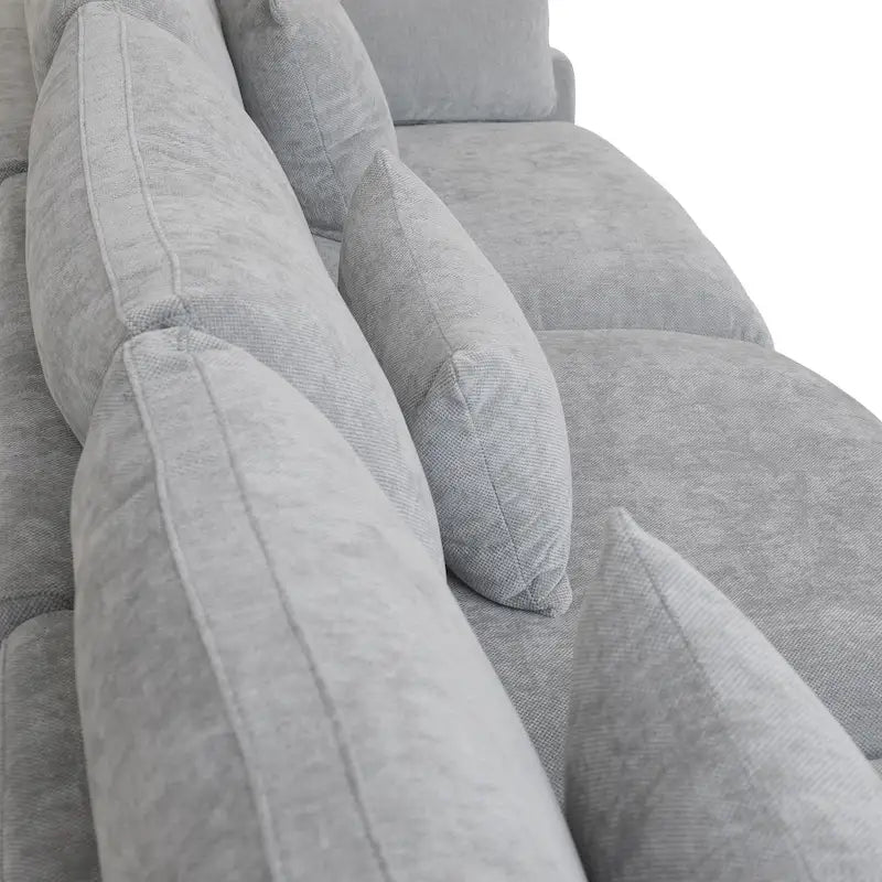 Canapé d'angle minimaliste en lin, garni de duvet, canapé nuage, canapé profond en forme de U avec coussins