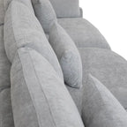 Canapé d'angle minimaliste en lin, garni de duvet, canapé nuage, canapé profond en forme de U avec coussins