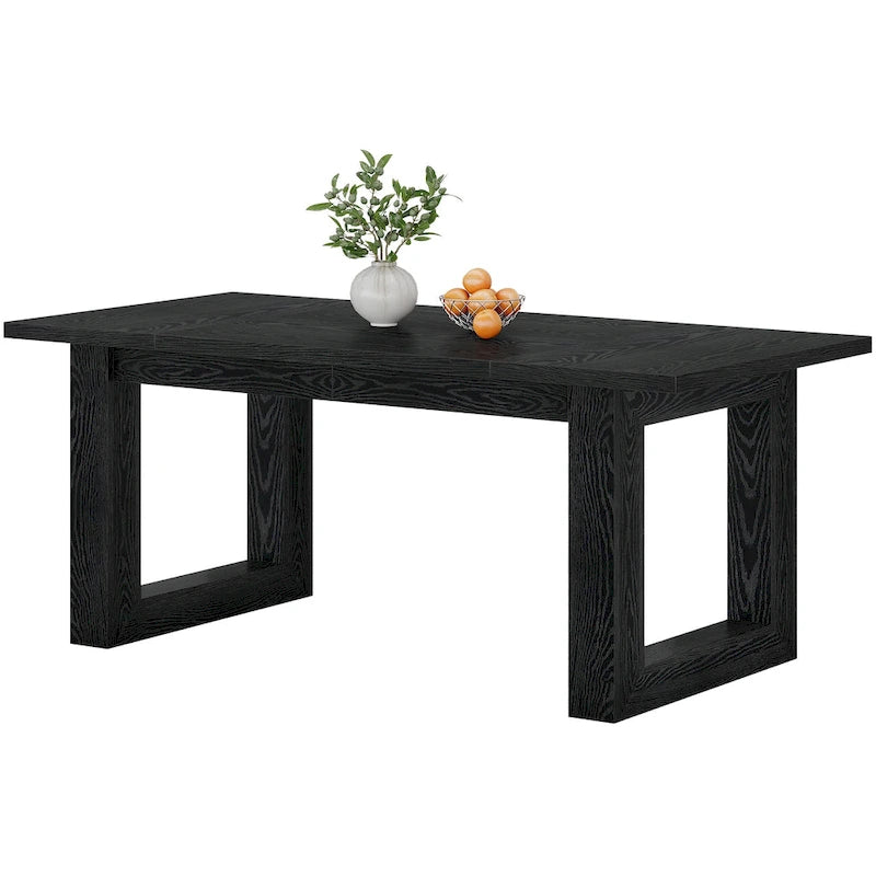 Table de salle à manger rectangulaire en bois de style campagnard de 160 cm (63 pouces) pour 4 à 6 personnes