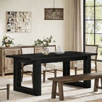 Table de salle à manger rectangulaire en bois de style campagnard de 160 cm (63 pouces) pour 4 à 6 personnes
