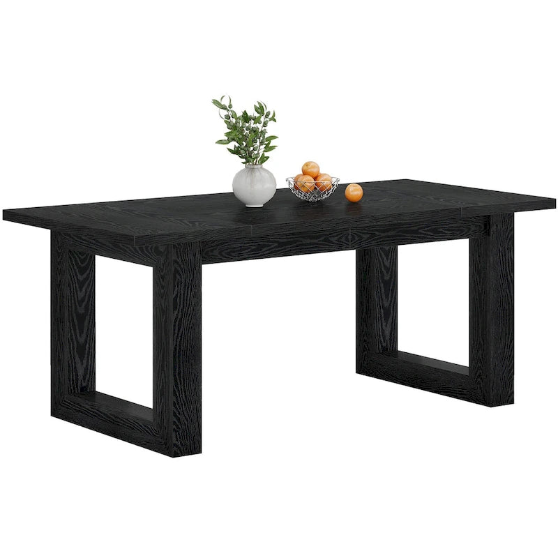 Table de salle à manger rectangulaire en bois de style campagnard de 160 cm (63 pouces) pour 4 à 6 personnes