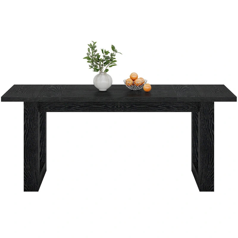 Table de salle à manger rectangulaire en bois de style campagnard de 160 cm (63 pouces) pour 4 à 6 personnes