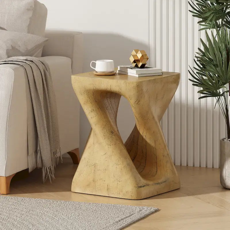 Table d'appoint MGO Twist Shape, texture bois