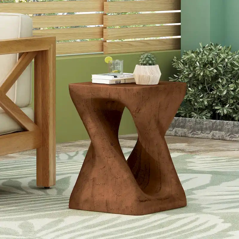 Table d'appoint MGO Twist Shape, texture bois