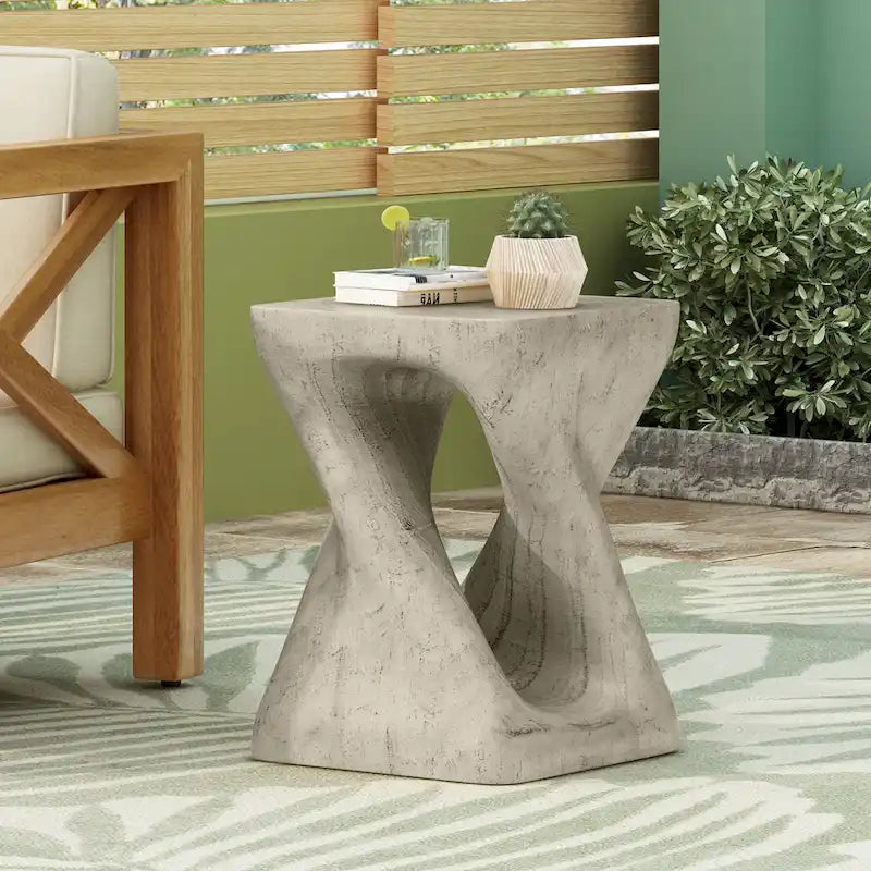 Table d'appoint MGO Twist Shape, texture bois