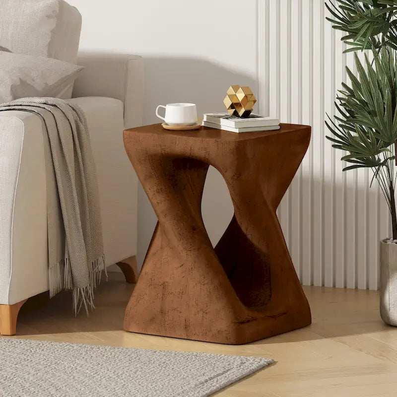 Table d'appoint MGO Twist Shape, texture bois