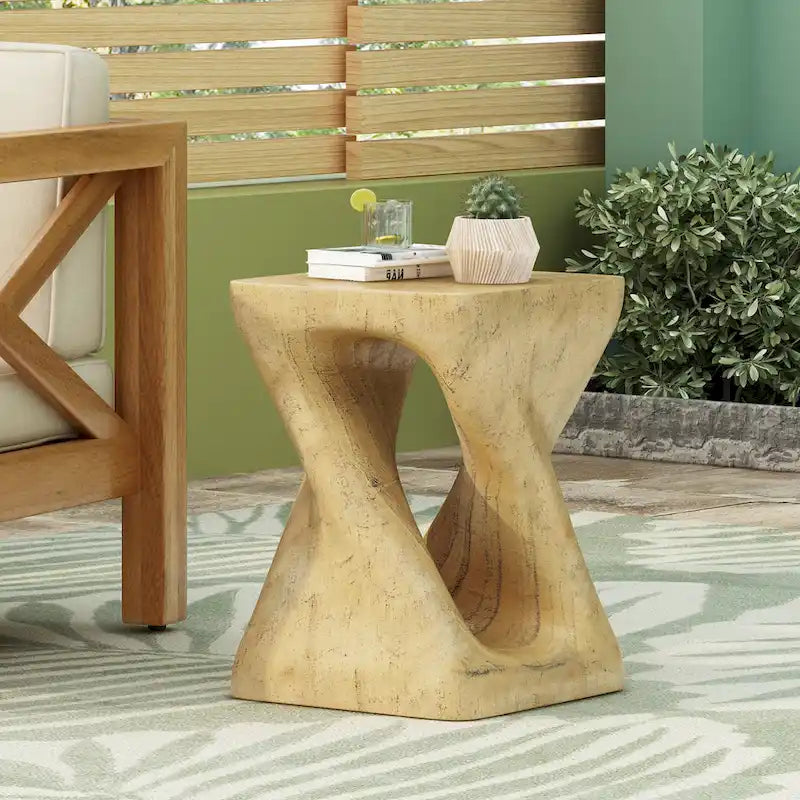 Table d'appoint MGO Twist Shape, texture bois
