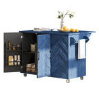 Îlot de cuisine de 51,2 cm de large avec abattant, style campagnard, sur roulettes avec étagère de rangement intégrée. Chariot de cuisine roulant.