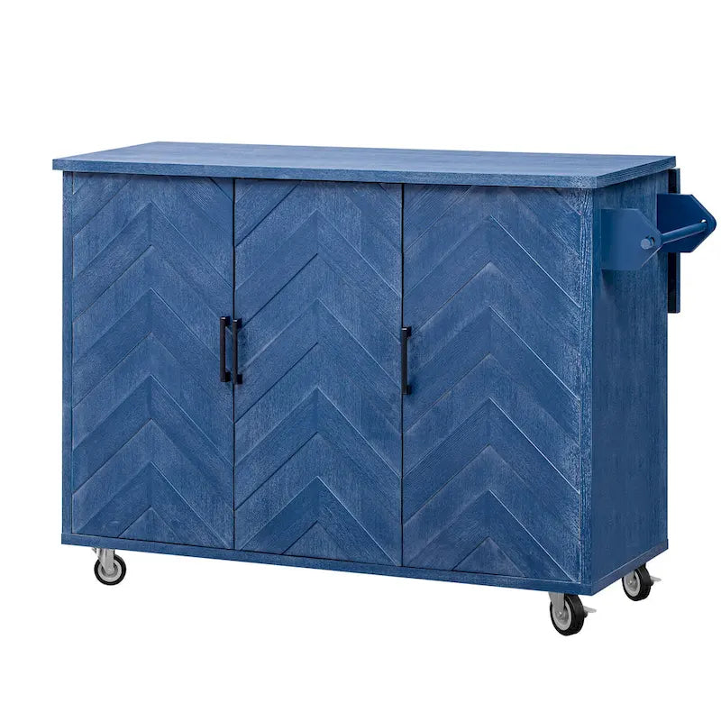 Îlot de cuisine de 51,2 cm de large avec abattant, style campagnard, sur roulettes avec étagère de rangement intégrée. Chariot de cuisine roulant.