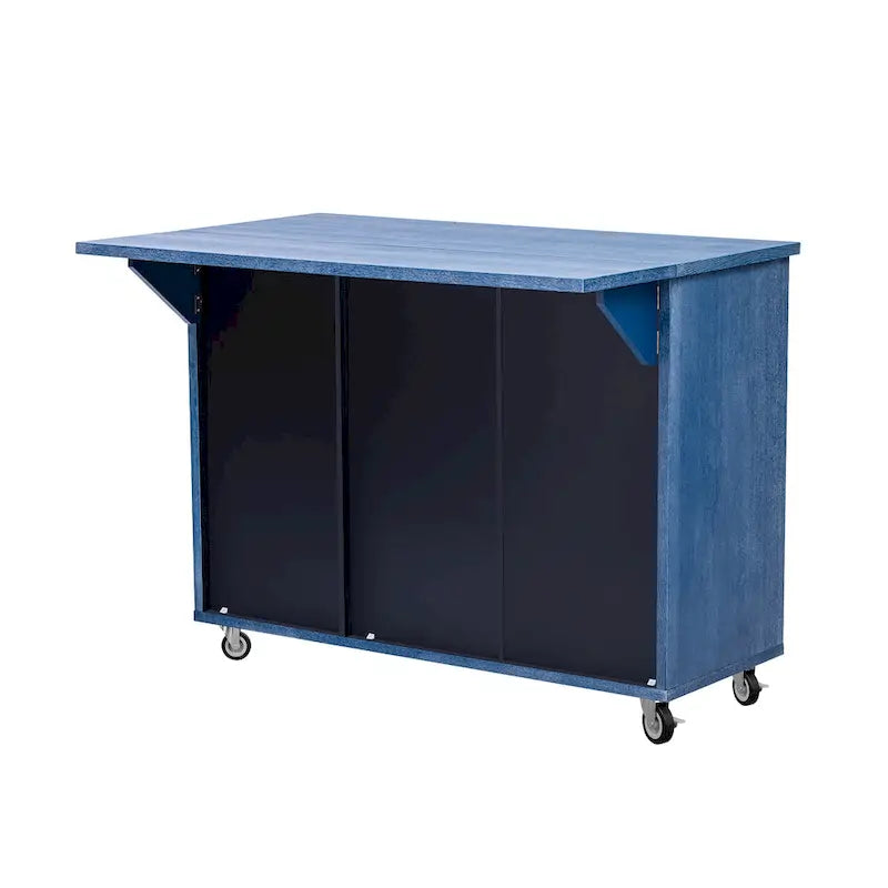 Îlot de cuisine de 51,2 cm de large avec abattant, style campagnard, sur roulettes avec étagère de rangement intégrée. Chariot de cuisine roulant.