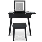 Coiffeuse 27,9 cm avec miroir rabattable et éclairage LED